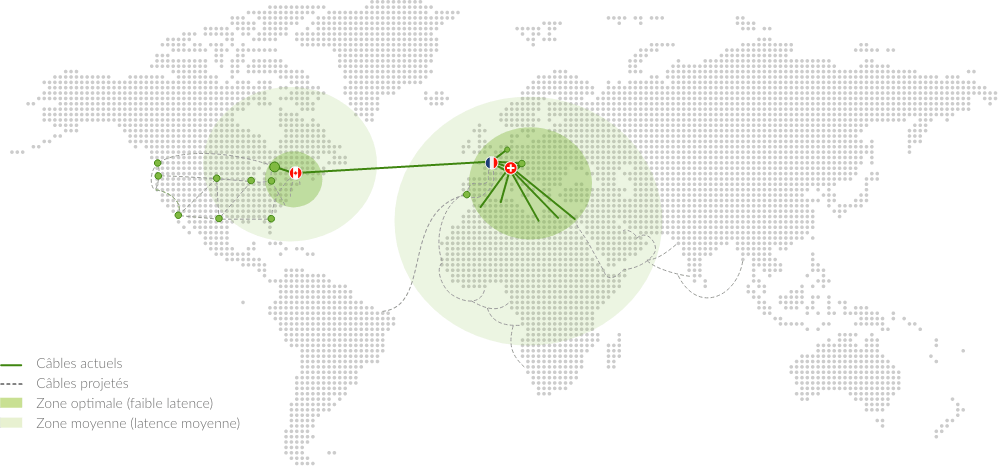 Map of PlanetHoster data centers